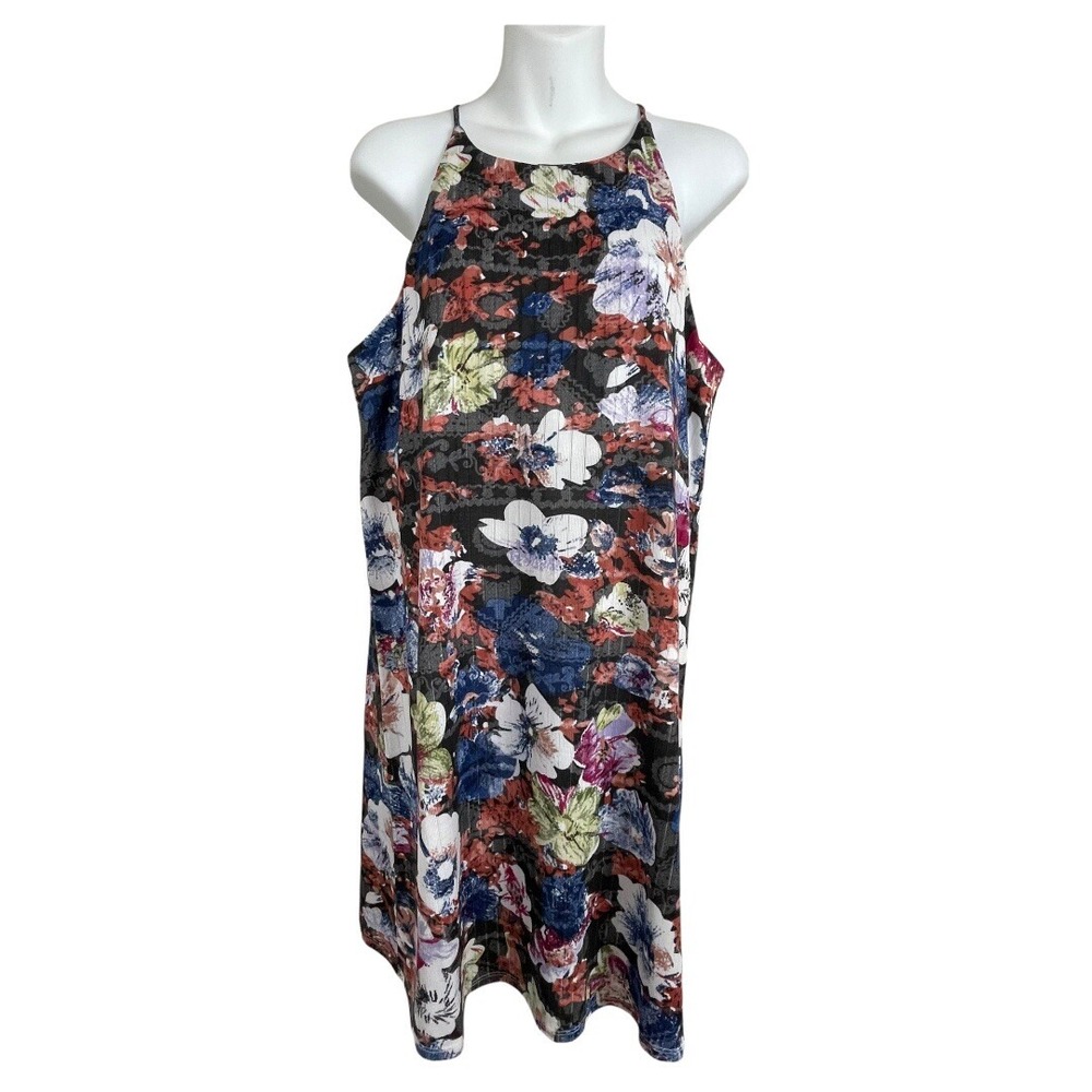 Simply Noelle Women's S/M Black High Neck Spaghetti Strap Sleeveless Dress